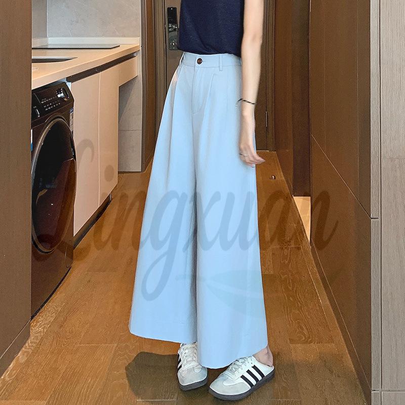 

Women s Light Blue Wide-Leg Washed Cotton Denim Pants - Spring/Summer 2026 Collection L світло-синій колір
