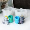 3D Cute Animal Zebra Candle Holder Silicone Mold DIY Hand Vase Lip Candle Holder Mold Plaster Drop Glue Home Decoration