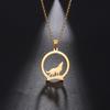 Cazador Gold Color Hollow Wolf On the Hill Animal Pendant Necklaces for Women Men Stainless Steel Jewelry Chain On the Neck 2026