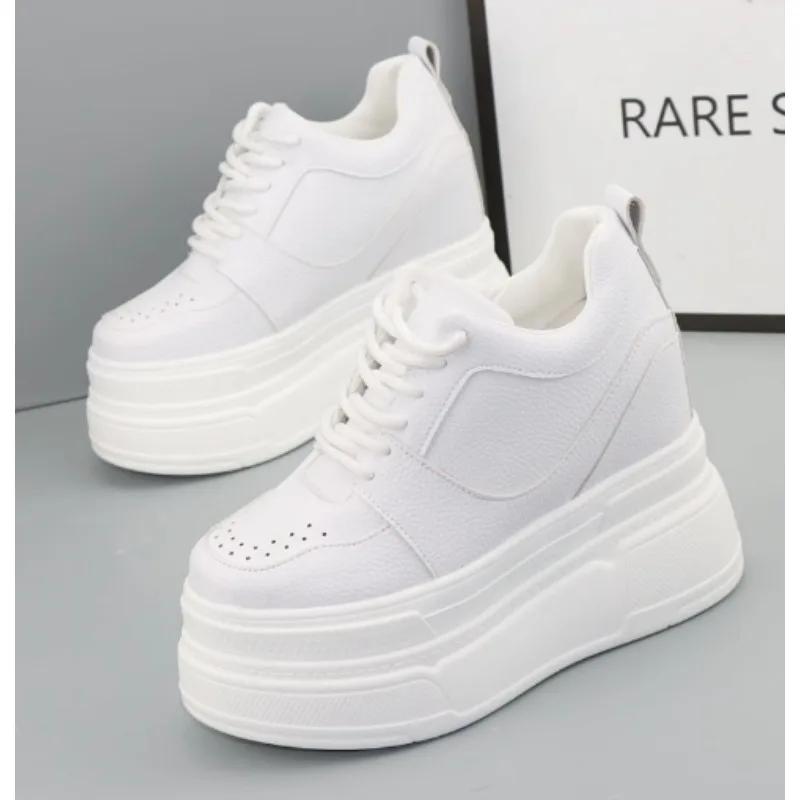 Fashion Woman Plush Warm Winter Sneakers Women High Top Cotton Sport Shoes 12CM Casual Lace Up Female Platform Shoe Zapatillas Mujer