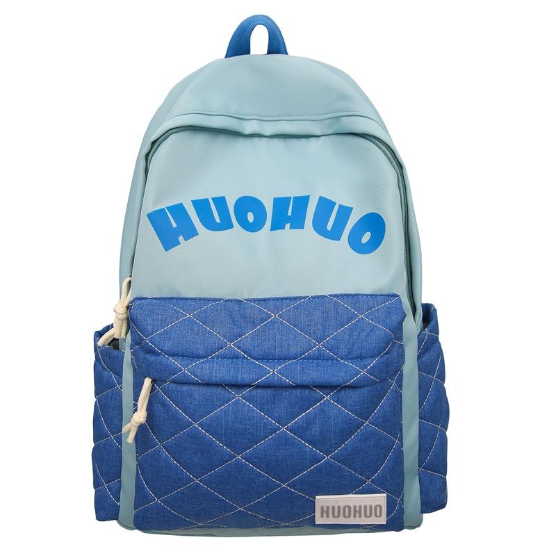 

Студенческая школьная сумка, женский рюкзак с цветными блоками, мужской рюкзак с буквенным принтом для путешествий зелёный