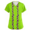 Women's Halloween Print Scrub Top with V-Neck and Pockets, Comfort Fit