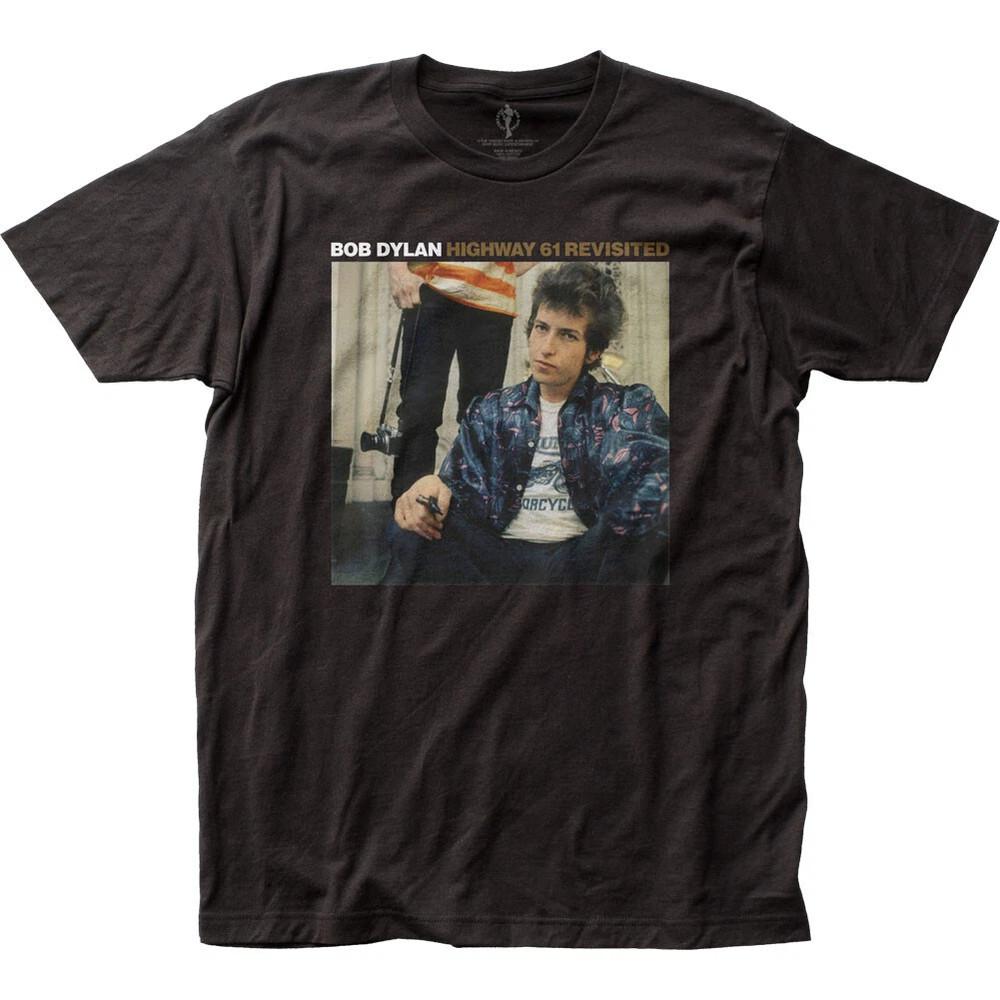 Bob Dylan Highway 61 Revisited  Mens Rock and Roll Music Band Tee Black Unisex T-Shirt S