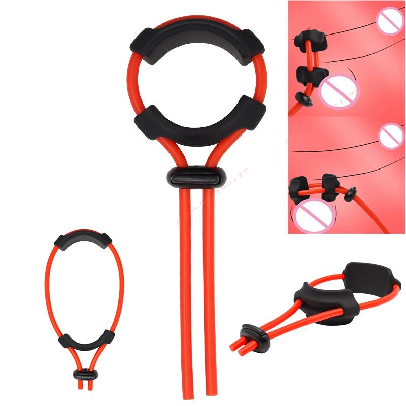 Male Lasting Cockring Delay Ejaculation Adjustable Penis Ring Rope Adult Products Silicone Cock Rings Sex Toys for Adults Men