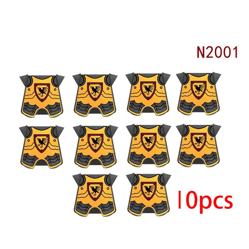Medieval Knights Figures Accessories Building Blocks Officer Cloak Helmet Cape Armor Shield Black Eagle Red Lion Toys MOC Bricks