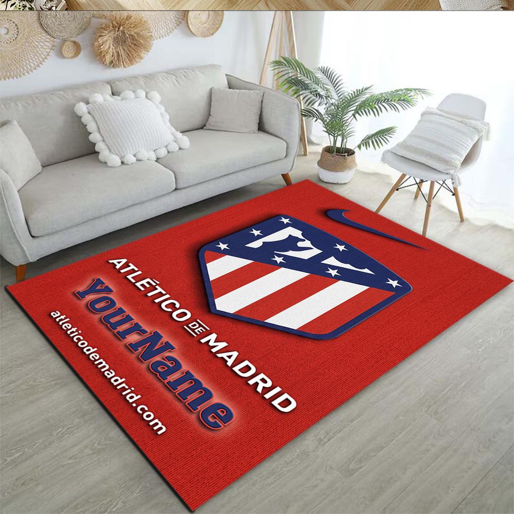 Atletico Madrid Customize Your Name Floor Rug Office Rug Suitable for Kitchen Dining Room Dormitory Playrooms Antislip Carpet Office home decor