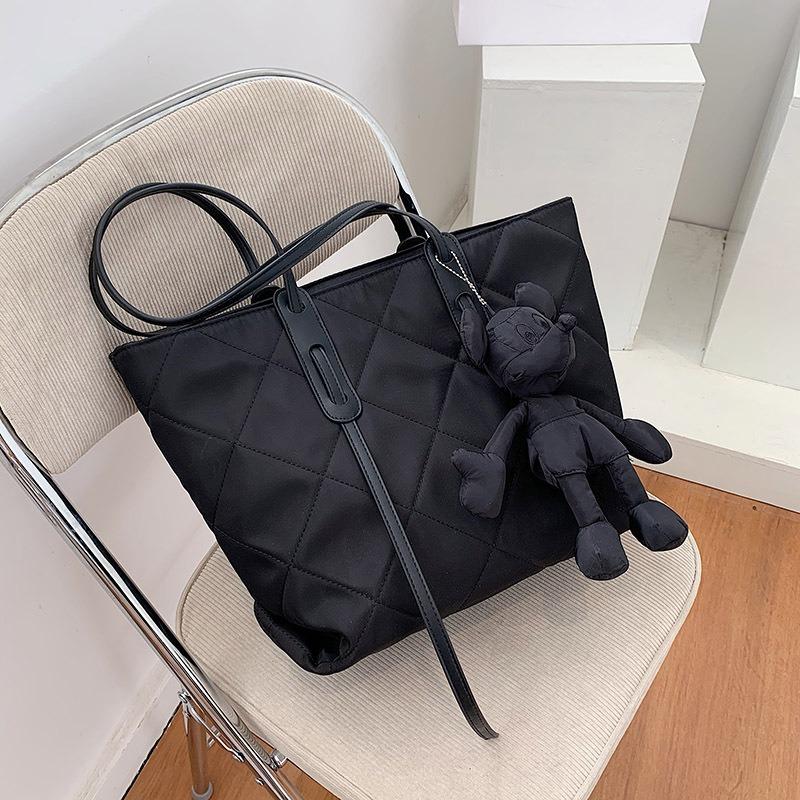 Bag Women's Tote Bag New Fashion Shoulder Bag Rhombus Shopping Bag Textured Handbag