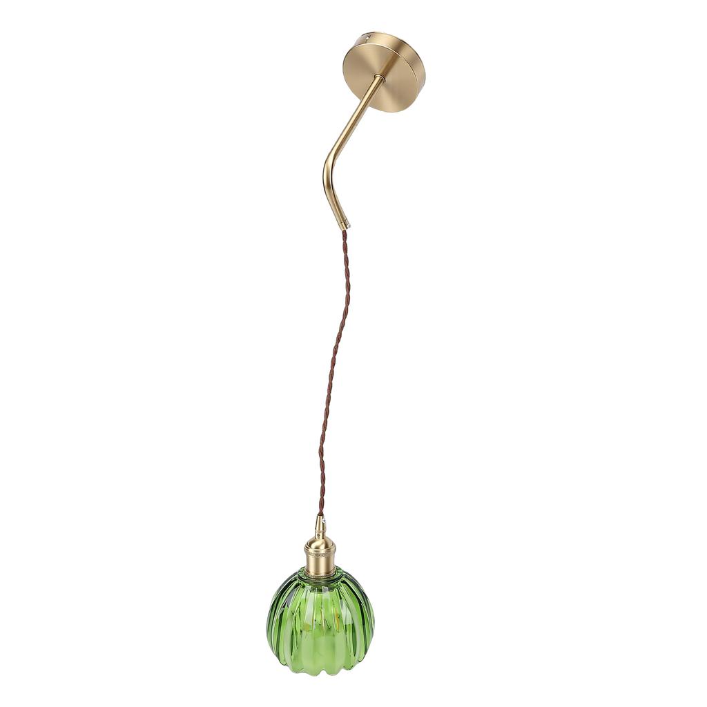 Vintage Wall Sconce with Green Glass Lampshade Wall Lighting Fixture for Bedside Bedroom Doorway