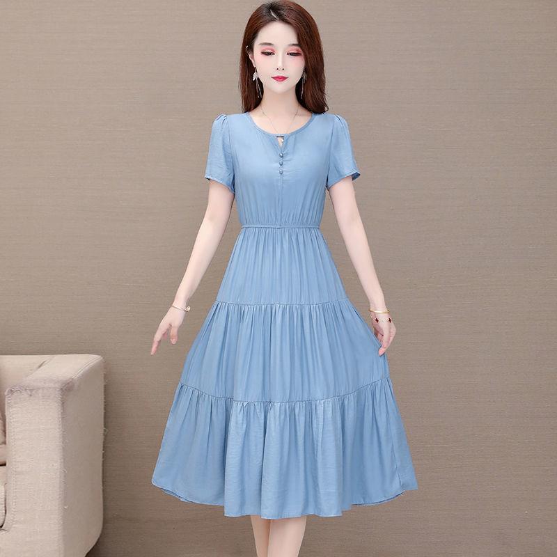 

Винтажное платье миди Элегантные женские платья с круглым воротником и рукавами-фонариками свободного покроя Сарафан женский халат M