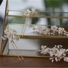 Handmade Ceramic Flower Rhinestone Bridal Hair Clip Women's Wedding Headpiece Bobby Pin Jewelry Alloy Material