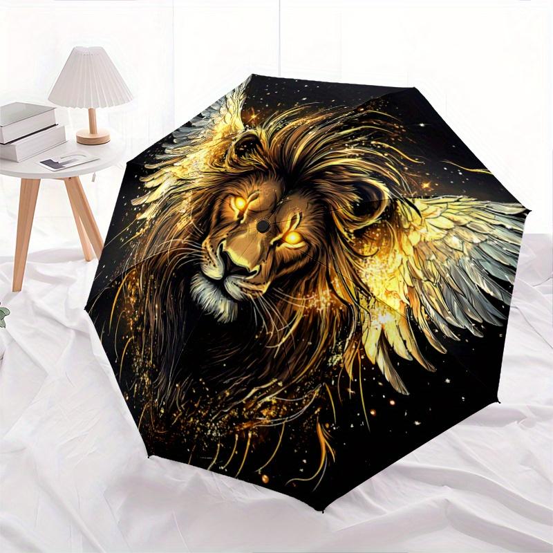 

1pc Golden Winged Lion Automatic, Cute Cartoon Pattern, Portable Outdoor Umbrella, Perfect, Holiday Gift for fans.W052