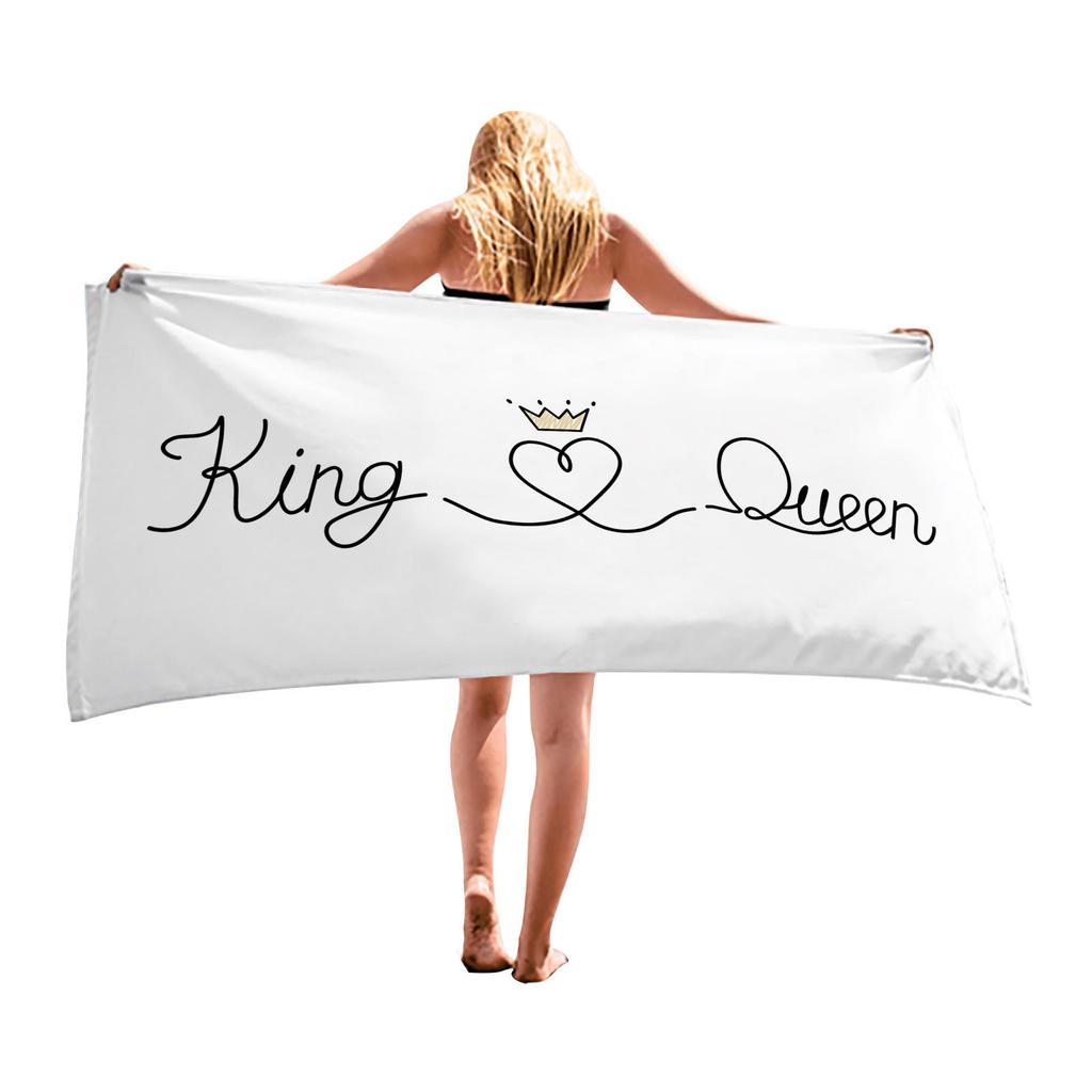 King and Queen's Velvet Bath Towel Beach Towel Cushion Large Bath Towel Beach Towel Printed Microfiber Towel Minimum Order