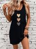 Damen Sommerkleid mit Rundhalsausschnitt und Schmetterlings-Sonne-Mond-Print — Lässiges Modisches und Trendiges Street Style Kleid