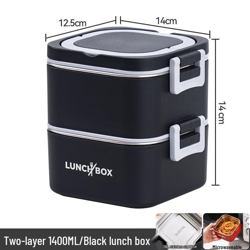 316 Stainless Steel Insulated Bento Lunch Box, Microwaveable Meal Container for Office Workers