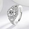 925 Sterling Silver Ring Imitation Moissanite White Zircon Ring Women's Fashion Simple Ring Birthday Party Wedding Jewelry Gift