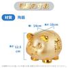 EINEY Pig Piggy Bank Gold Good Luck Money Luck Fortune Feng Shui Lucky Item Interior Pig Cute Coin Box Gift Toy 16cm x Width 14cm x Height (Length