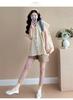 2026 Korean Puff Sleeve Doll Shirt & Belly Support Shorts Set