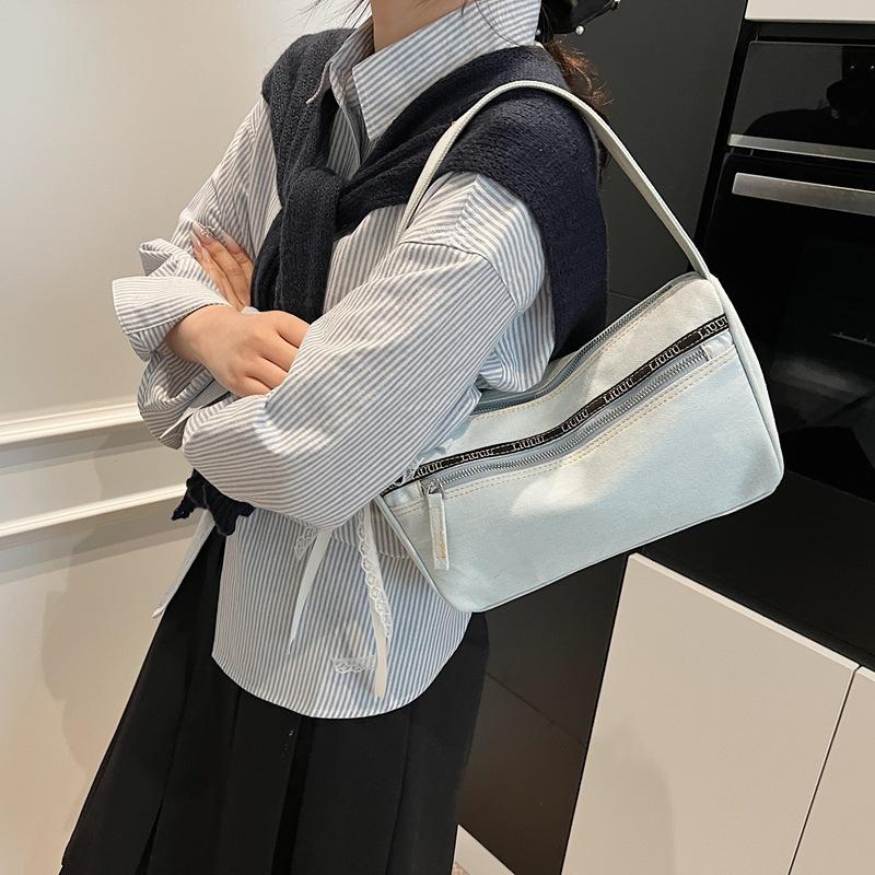 תיק יד ג'ינס תיק כתף חדש רב-תכליתי לנסיעות לעבודה לנשים