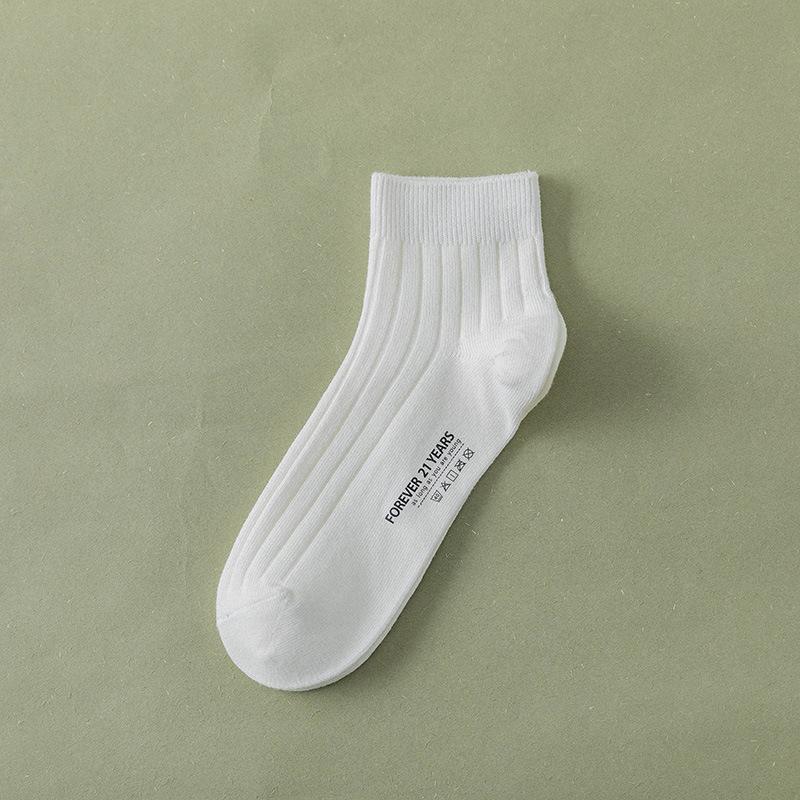 Men's Short Socks for Spring and Summer, Double-needle Short Tubes, Solid Color Combed Cotton Men's Socks, Thin Boat Socks