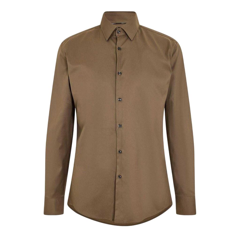 BOSS Mens Plain Oxford Long-Sleeved Shirt