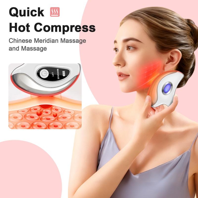 Electric Gua Sha Facial Scraper Microcurrent Neck Massager Vibration Face Lift Firming Skin Care Beauty Tool