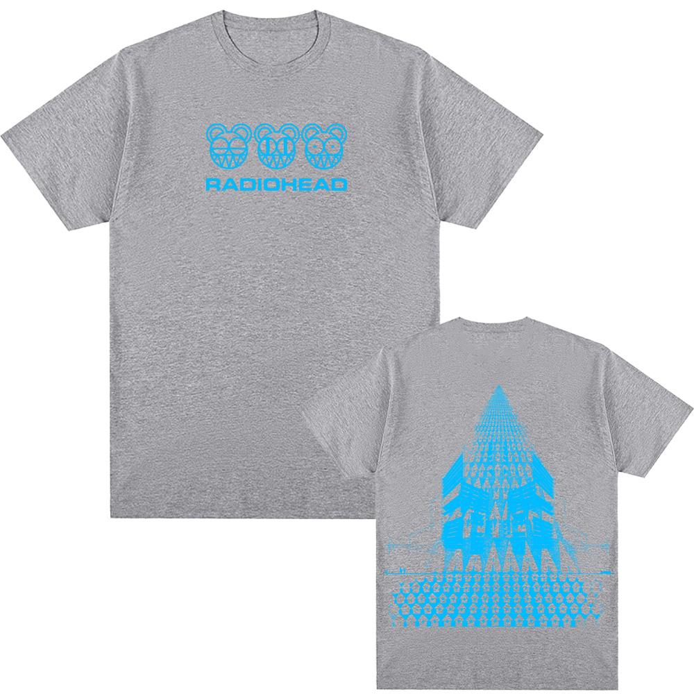 Radiohead band tour T-Shirt New High Quality Album Tee-shirt Sleeve 100%cotton Gothic Tshirt Round Neck Summer Ropa Hombre