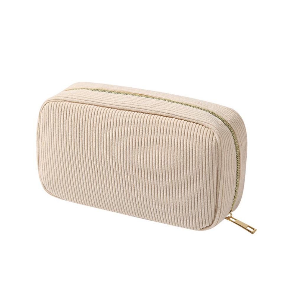 Corduroy Cosmetic Bag Lightweight Women Zipper Makeup Bag Travel Toiletry Pouch Portable Portable Makeup Bag For Gym Vacation