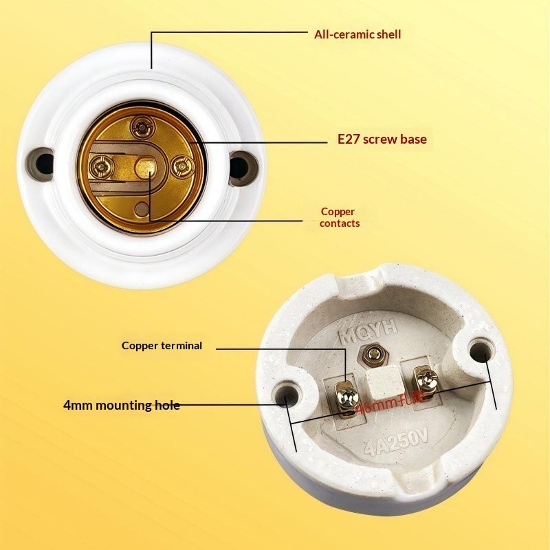 Hot 1PC Lighting Fittings E27 Socket Screw Ceramic Waterproof Explosion-proof Lamp Holder Outdoor Engineering Modified Lamp Base