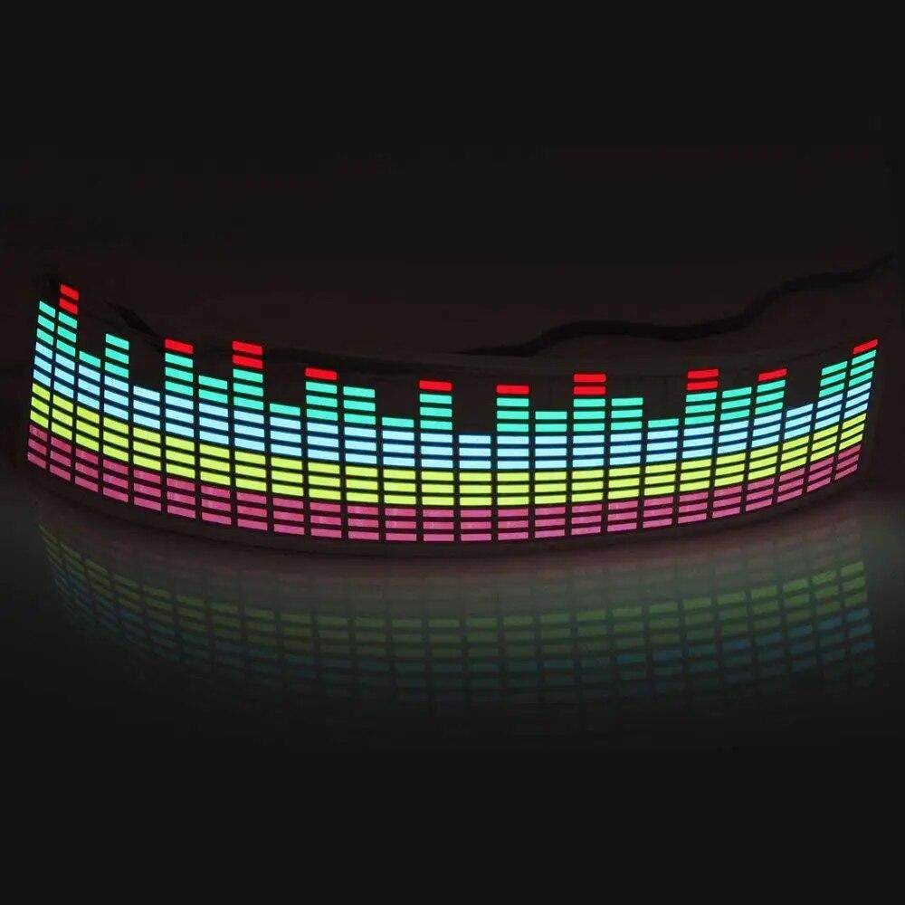 45*11 cm Auto LED Musik Rhythmus Flash Licht Sound Aktiviert Sensor Equalizer Heckscheibe Aufkleber Styling Neon Lampe