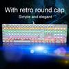 900‑5 White Mechanical Keyboard with Retro Round Cap Computer Parts
