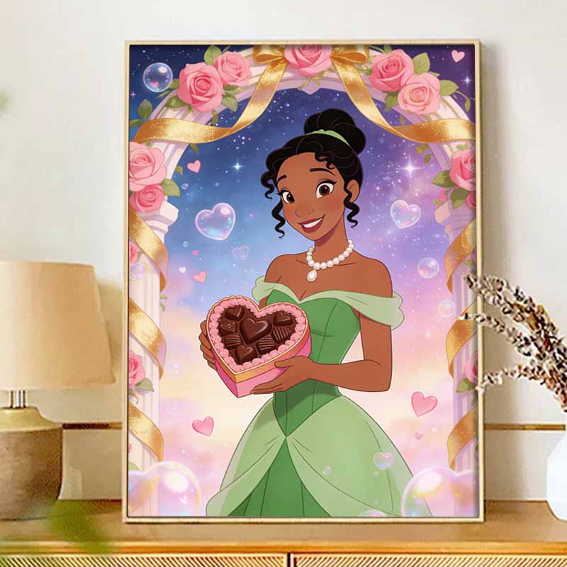 Disney Diamond Painting Kit Classic Tiana's Valentine Style Home Decor Craft Perfect Gift Idea Diamond Art