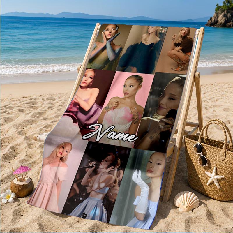 Custom Name Artistic Ariana Heart In Space Adventure Microfiber Beach Towel, Lightweight for Summer Travel, Swimming Pool Fan Gift
