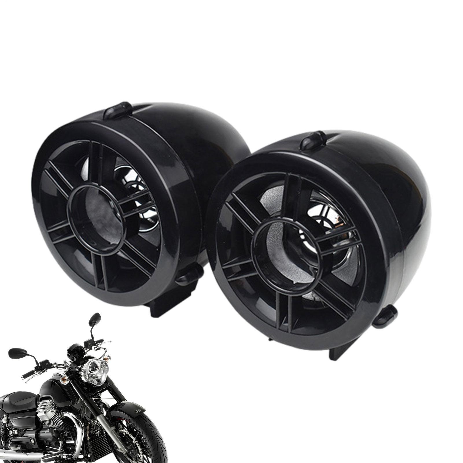 Motorcycle Audio Stereo Speaker Stereo Handbar Audio For Motorcycle Motorbike Speakers With LED Flashing Lights For UTV Scooter nero