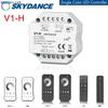 Skydance 1-Kanal*4A/8A 12-48VDC RF-Controller Push-Dim Wanddosenmontage V1-H 1-Kanal*6A/9A ZigBee & RF CV-Controller V1-H(WZ) Tuya App
