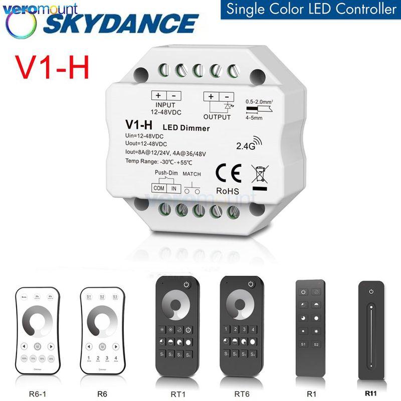 Skydance 1-Kanal*4A/8A 12-48VDC RF-Controller Push-Dim Wanddosenmontage V1-H 1-Kanal*6A/9A ZigBee & RF CV-Controller V1-H(WZ) Tuya App