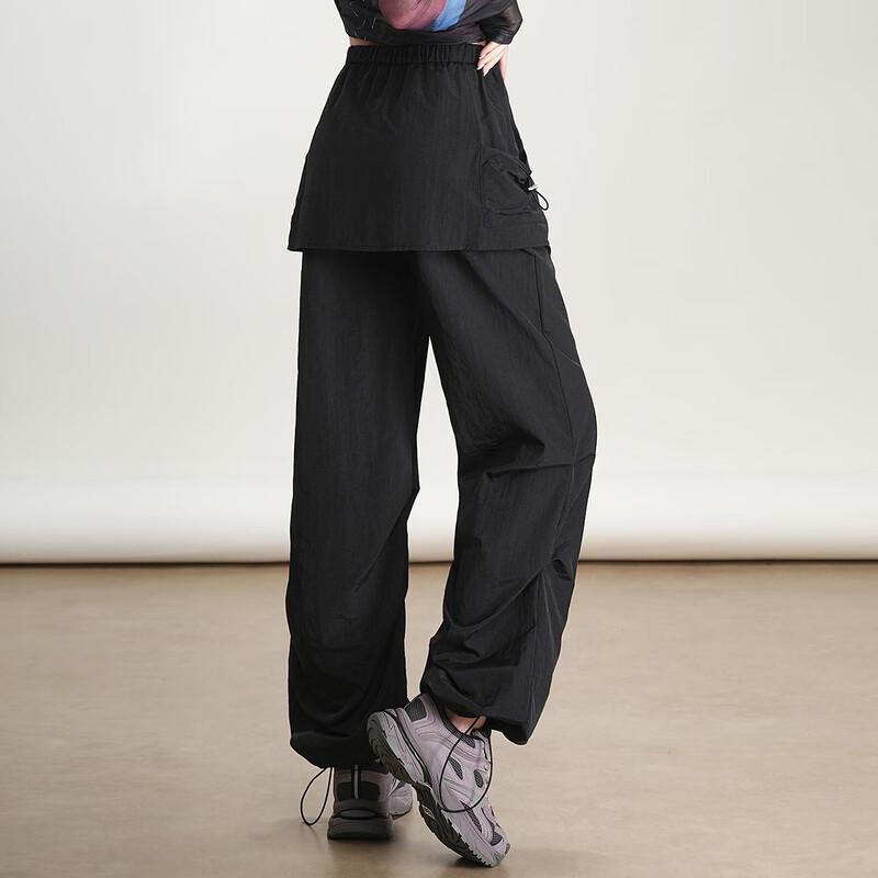 Bailuyu Damen Herbst 2025 Faux Zweiteiler Elastischer Bund Gerade Beine Cargohosen