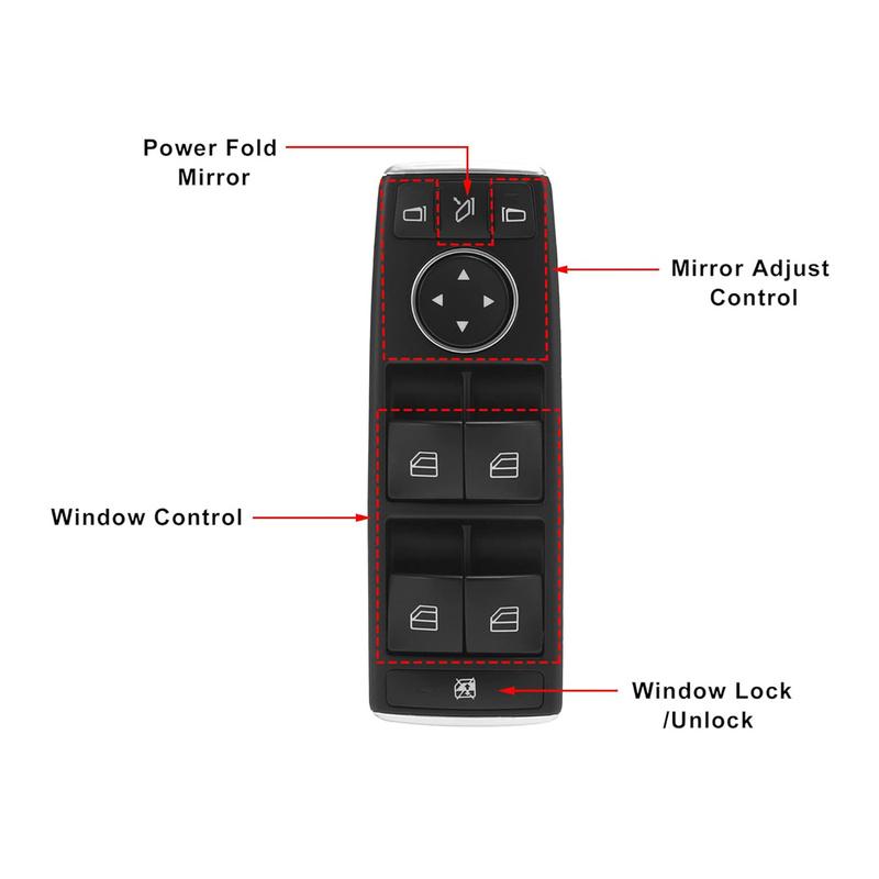 Front Left Master Power Window Control Switch Button for Mercedes Benz B G GL ML Class W166 GL550 ML350 GL350 1669054400