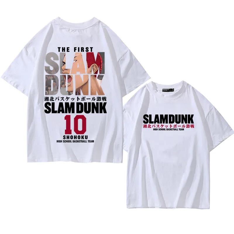 

Japanese Anime T-shirt Men s SLAM DUNK Summer Fashion Cotton Short-sleeved Women s High-quality Loose Top M