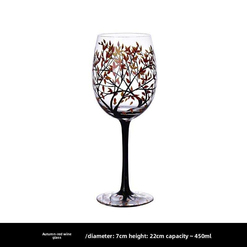 Seasons Glass Cup Four Seasons Tree Wine Glasses Red Wine Glass Goblet Champagne Cup Home Wedding Decoration