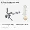 Stainless Steel Folding Grapnel Anchor for Kayak Canoe Boat Raft Portable Marine Fishing Anchor with Buoy Ball Boat Accessories