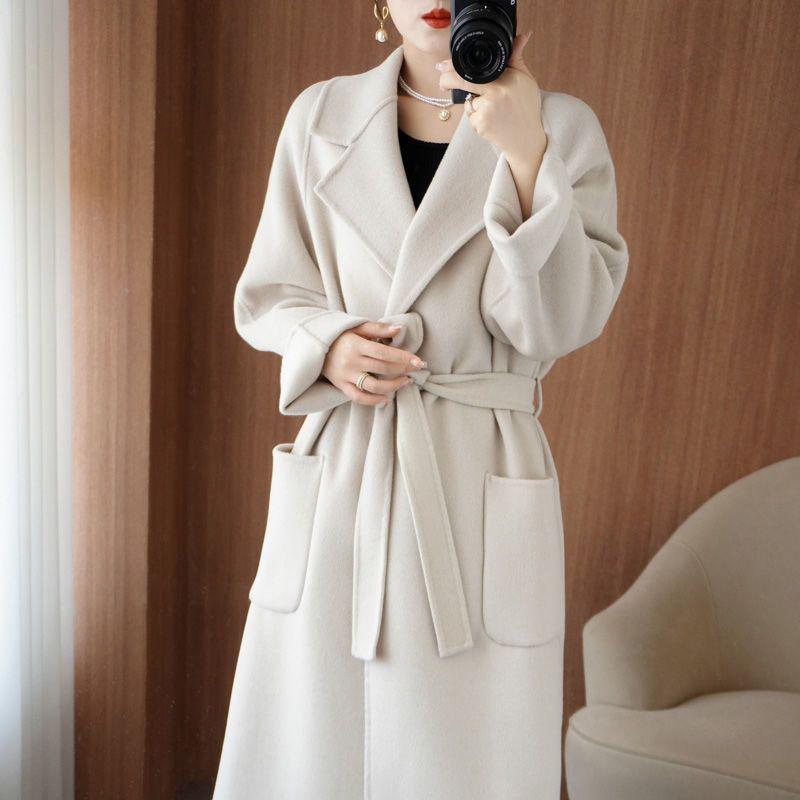 2023 Women's Mid-Length Oversized Double-Faced Cashmere Wool Coat