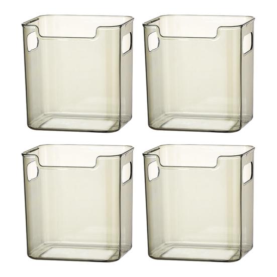 Boîte de rangement pour porte latérale de réfrigérateur Bacs de rangement en plastique transparent Empilables Organisateur de cuisine pour viande Snacks et Boissons