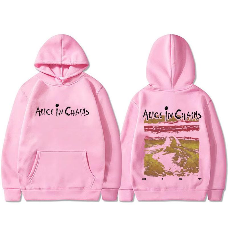 

Rock Band Alice in Chains Худі Dirt Чоловіки Жінки Одяг Готичний Панк Толстовка Чоловіча Вінтажний Повсякденний Худі З Капюшоном Подарунок для Фанатів M рожевий