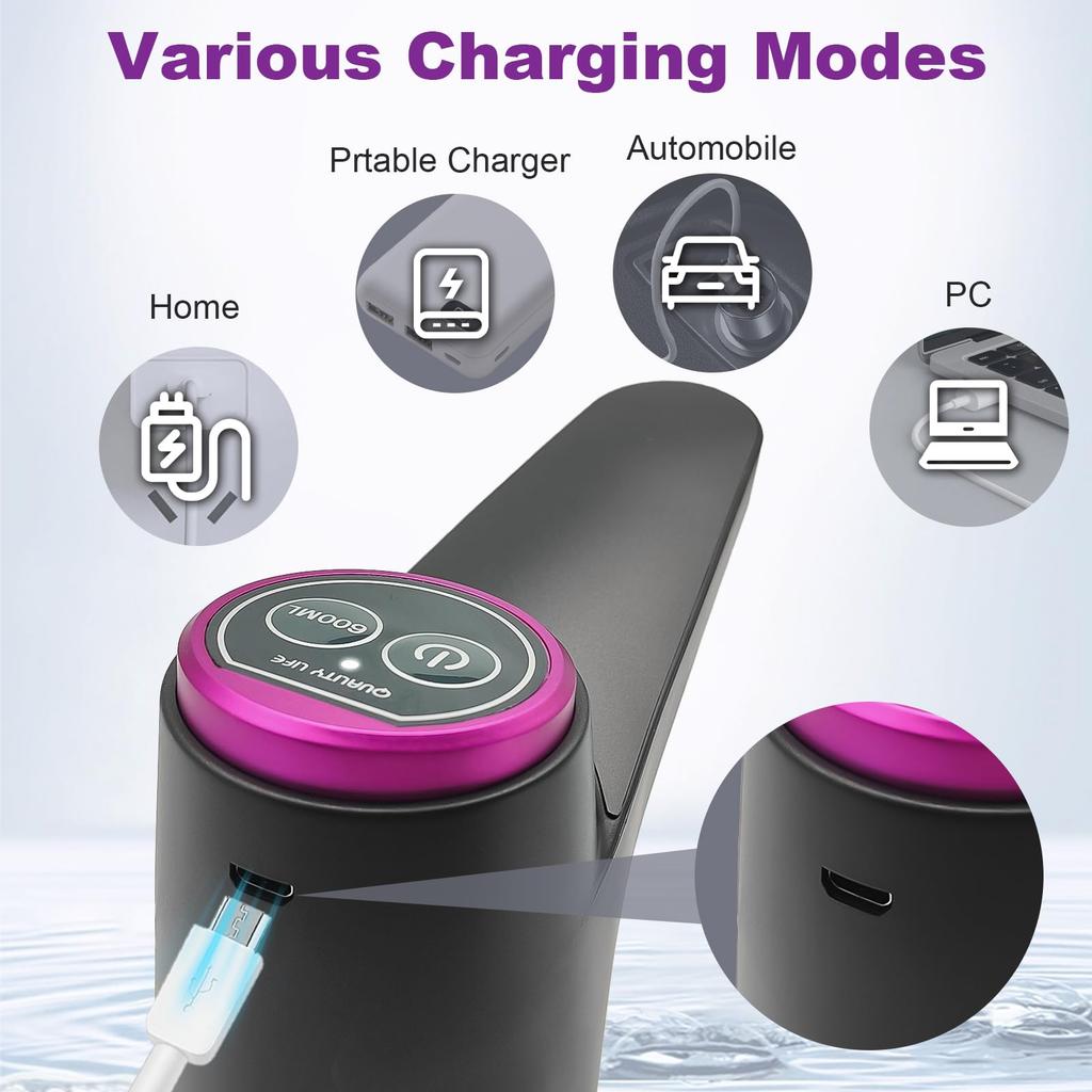 New Electric Water Dispenser with Universal Bucket Cap Water Bottle Pump USB Automatic Water Pump for any Gallon Bottle