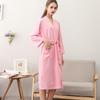 Spring-Summer Waffle Bathrobe: Unisex, Lightweight, 3/4 Sleeves, Korean Style, Absorbent