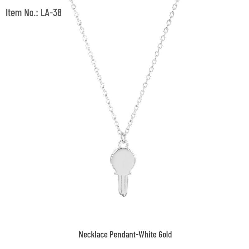 925 Silver Key Pendant Necklace - Women's Clavicle Chain, Cold Style, Couple's Niche Design