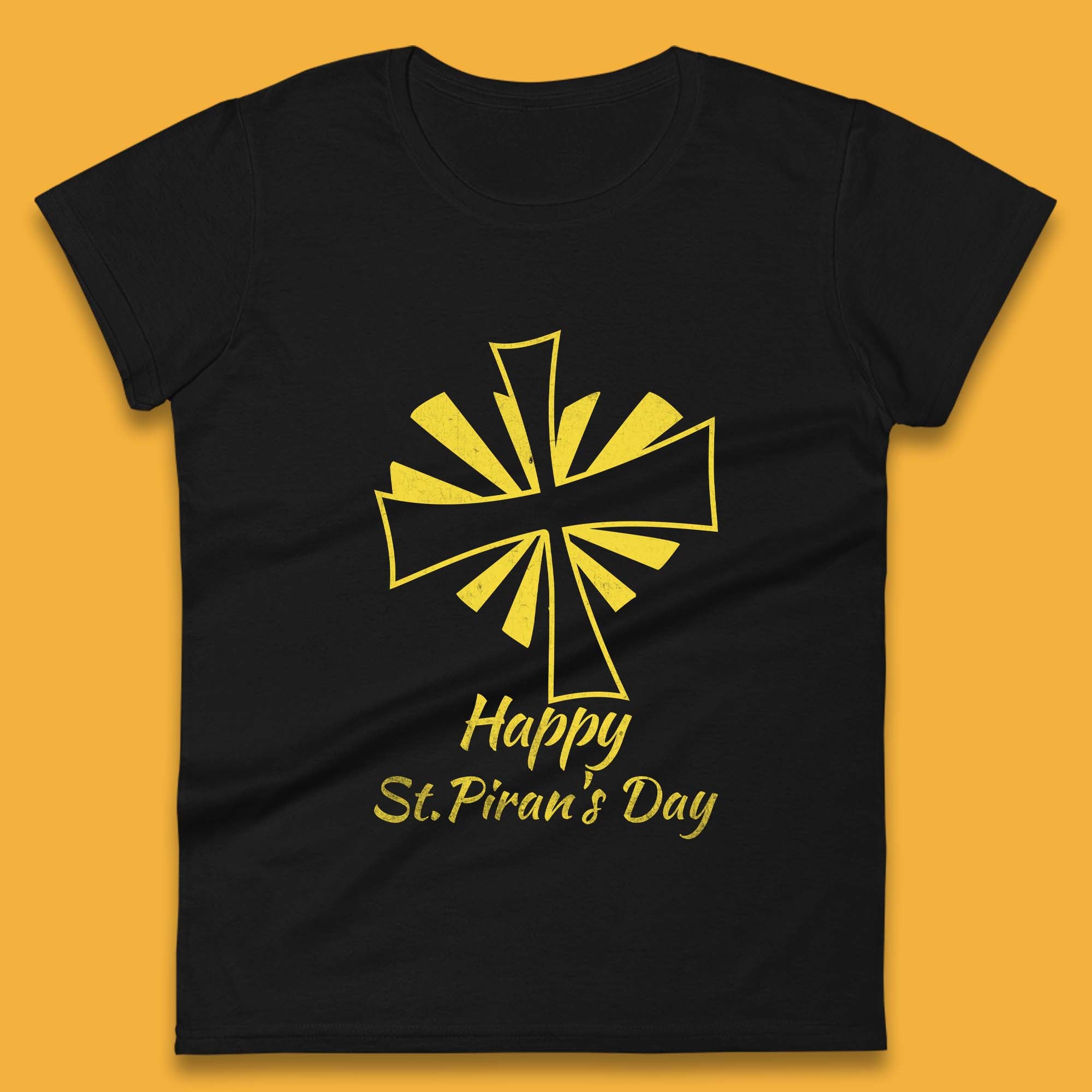 Happy Saint Piran s Day Womens T-Shirt Mens Tops Tees Unisex XL