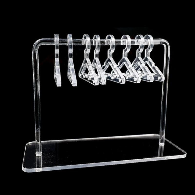 Acrylic Earring Holder Rack With Mini Hangers Jewelry Display Stand Ear Studs Organizer Tabletop Storage For Women Girl