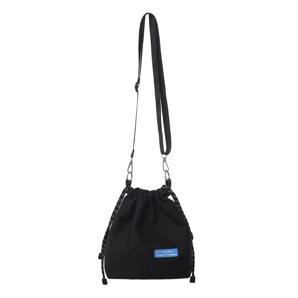 

[PreQuoro] Small Nylon Drawstring Shoulder Bag Drawstring Mini Bag, Lightweight, Crossbody Pochette, Shoulder Bag