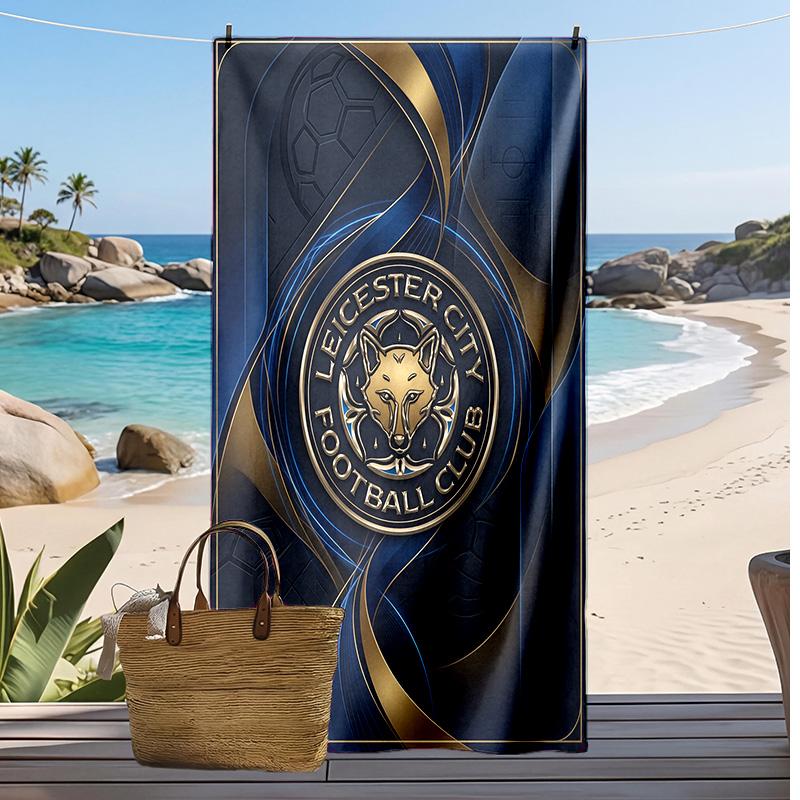 Leicester City Football Print Beach Towel, Large Soft Quick Dry Towel for Beach Camping Swimming